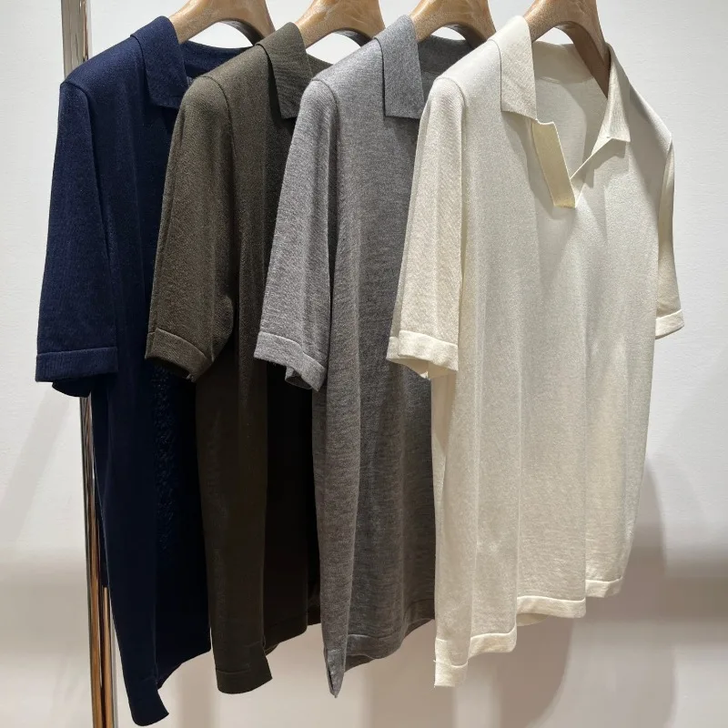 Летний однотонный дышащий шелковый шерстяной свитер с короткими рукавами и воротником «Чайка», четырехцветный базовый вязаный свитер
Летний однотонный дышащий шелковый шерстяной свитер с короткими рукавами и воротником «Чайка», четырехцветный базовый вязаный свитер