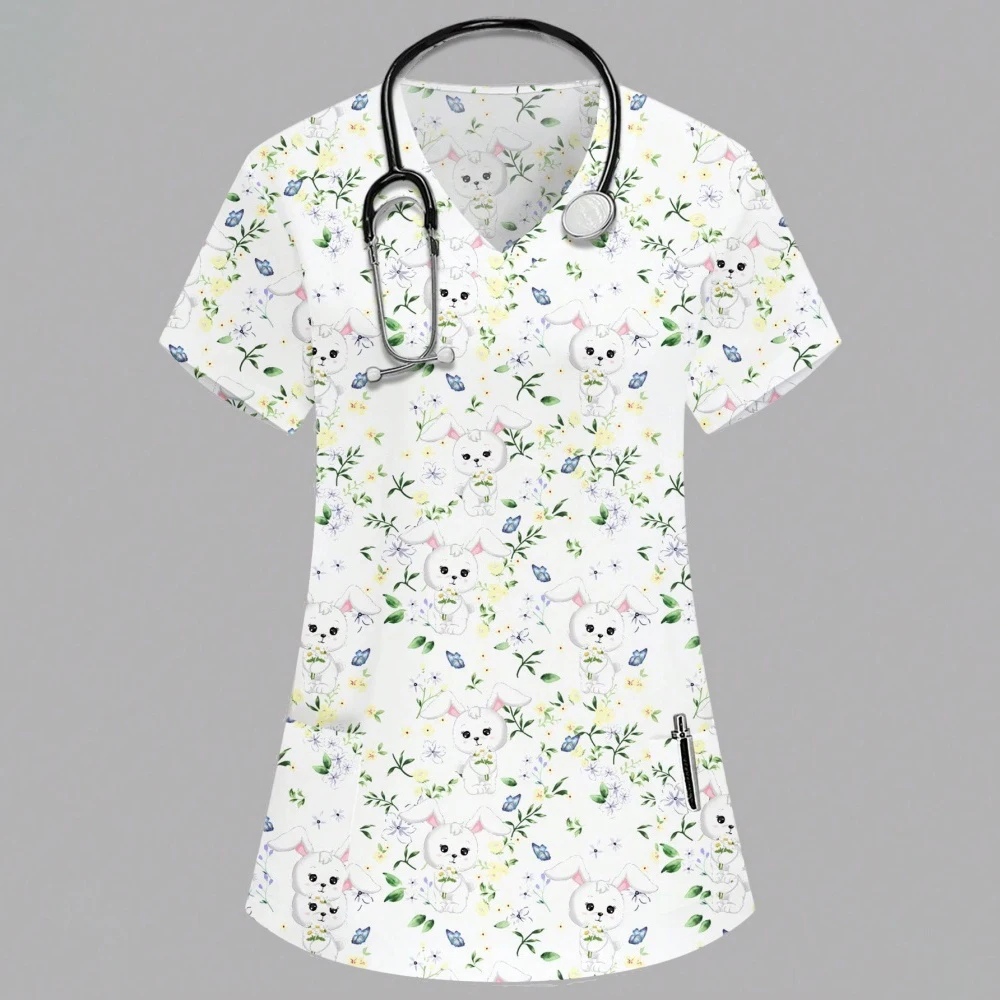 Women's Hospital Uniform Elegant Butterfly Print Obstetrics Nursing Tops V-Neck Micro-Stretch Short-Sleeved Tees Medical Clothes
Women's Hospital Uniform Elegant Butterfly Print Obstetrics Nursing Tops V-Neck Micro-Stretch Short-Sleeved Tees Medical Clothes