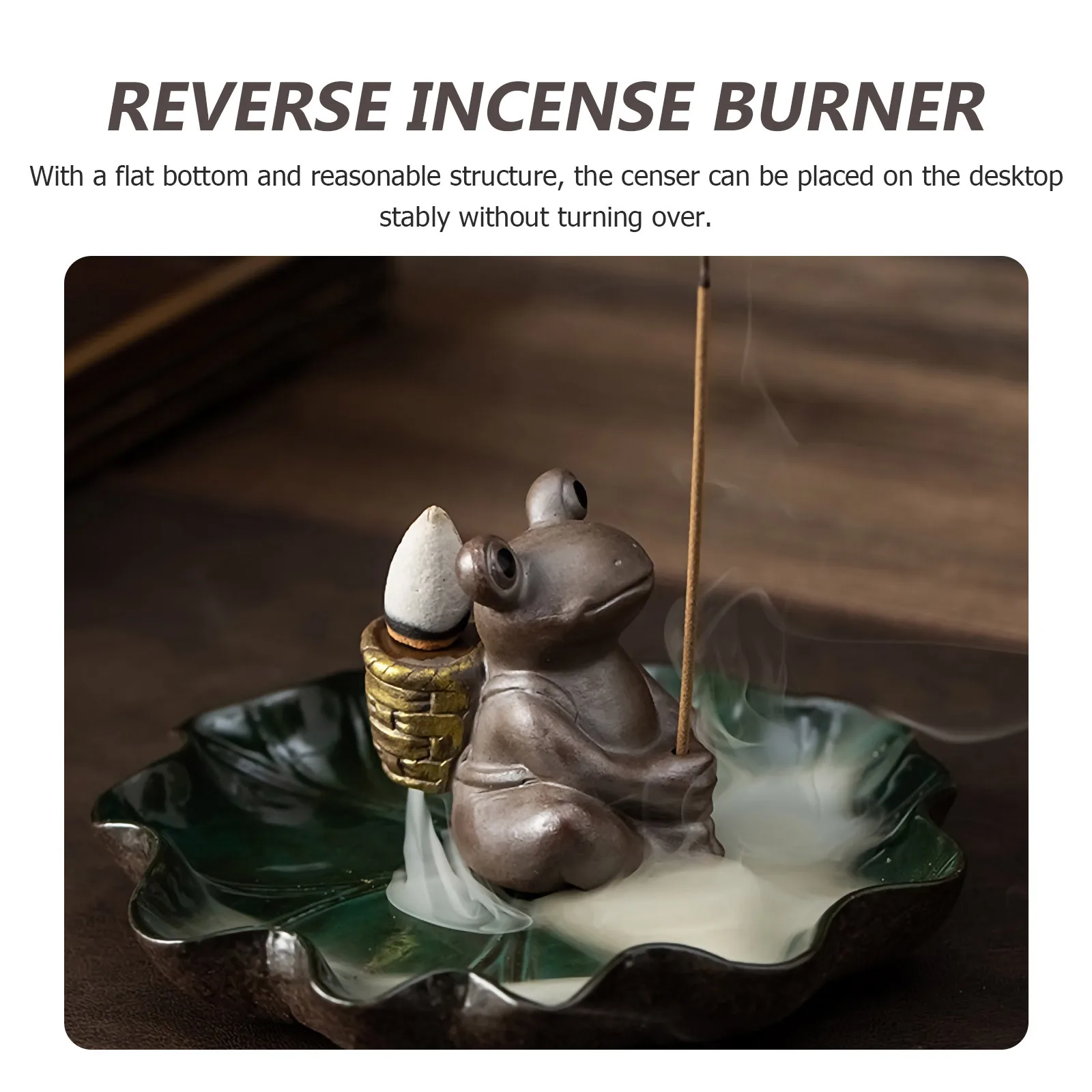 Frog Ceramic Backflow Incense Burner Adorn Desktop Incense Holder Aromatherapy Relaxation for Home Office Yoga Bedroom 
Frog Ceramic Backflow Incense Burner Adorn Desktop Incense Holder Aromatherapy Relaxation for Home Office Yoga Bedroom