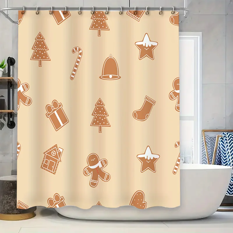 Восхитительная зимняя занавеска для душа с праздничным пряничным дизайном идеально подходит для декора вашей ванной комнаты! 
Восхитительная зимняя занавеска для душа с праздничным пряничным дизайном идеально подходит для декора вашей ванной комнаты!
