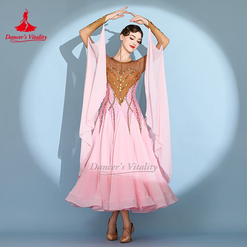 Ballroom Dance Two-color Splicing Long Sleeves Dresses Adult Tango Waltz Perform Dancing Wear Customize Size Dancer's Vitality
Ballroom Dance Two-color Splicing Long Sleeves Dresses Adult Tango Waltz Perform Dancing Wear Customize Size Dancer's Vitality