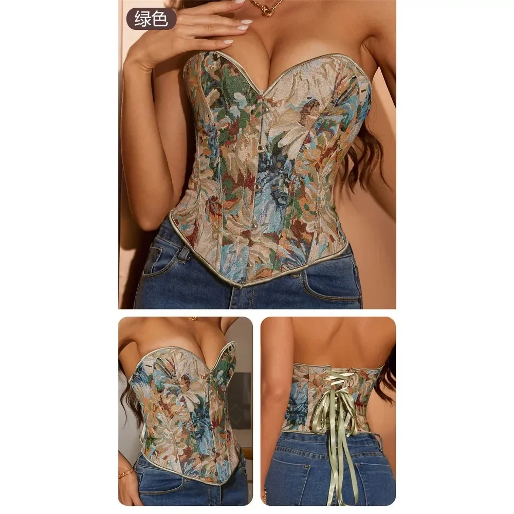 Sexy Women Bustier Overbust Floral Monet Oil Painting Corsets Tops Vintage Plus Size Korset Shapers Slimming Girl Costume
Sexy Women Bustier Overbust Floral Monet Oil Painting Corsets Tops Vintage Plus Size Korset Shapers Slimming Girl Costume