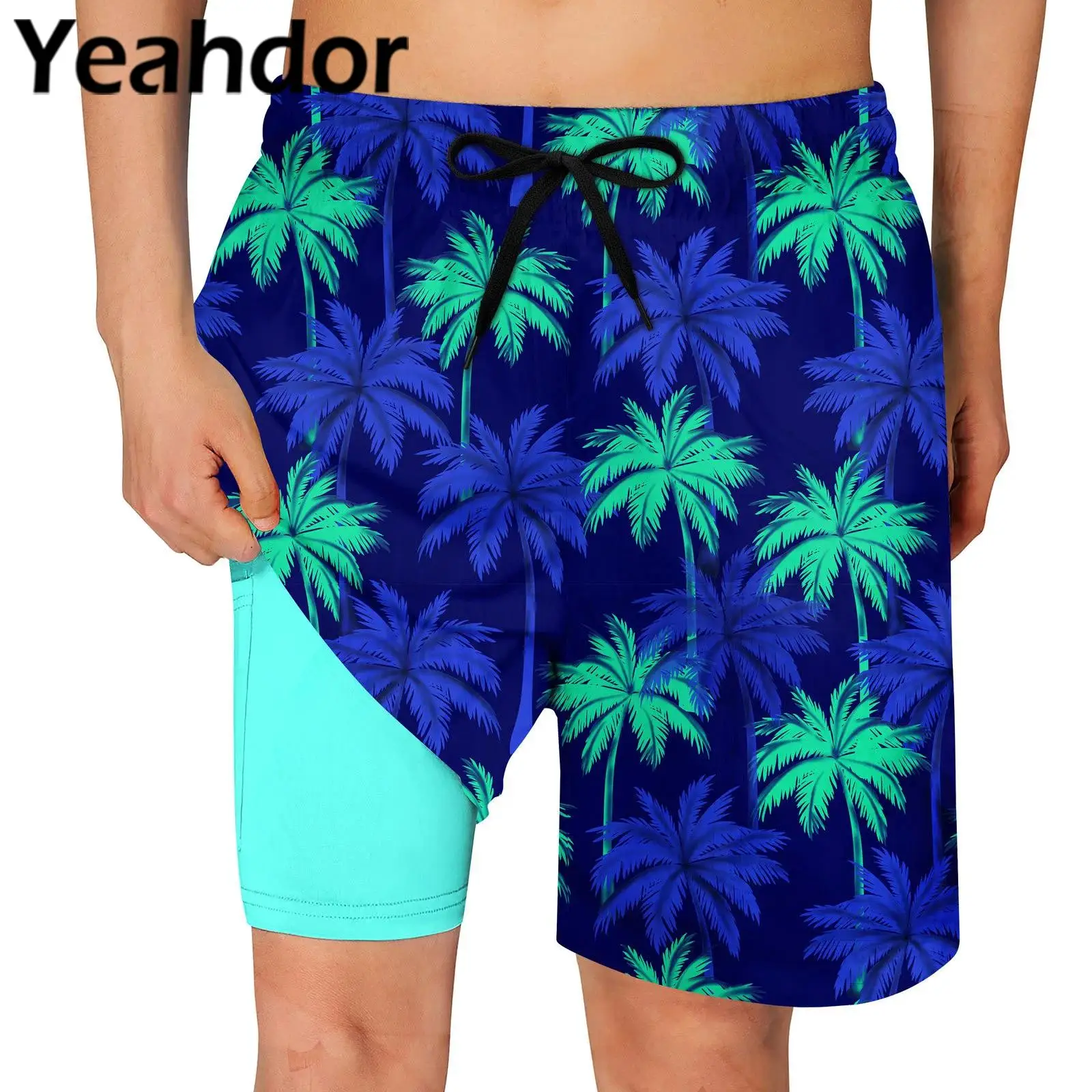 Мужские шорты-боксеры для плавания с эластичным поясом и завязками 2 в 1, двухслойные плавки с тропическим принтом, пляжная одежда, повседневные шорты для плавания
Мужские шорты-боксеры для плавания с эластичным поясом и завязками 2 в 1, двухслойные плавки с тропическим принтом, пляжная одежда, повседневные шорты для плавания