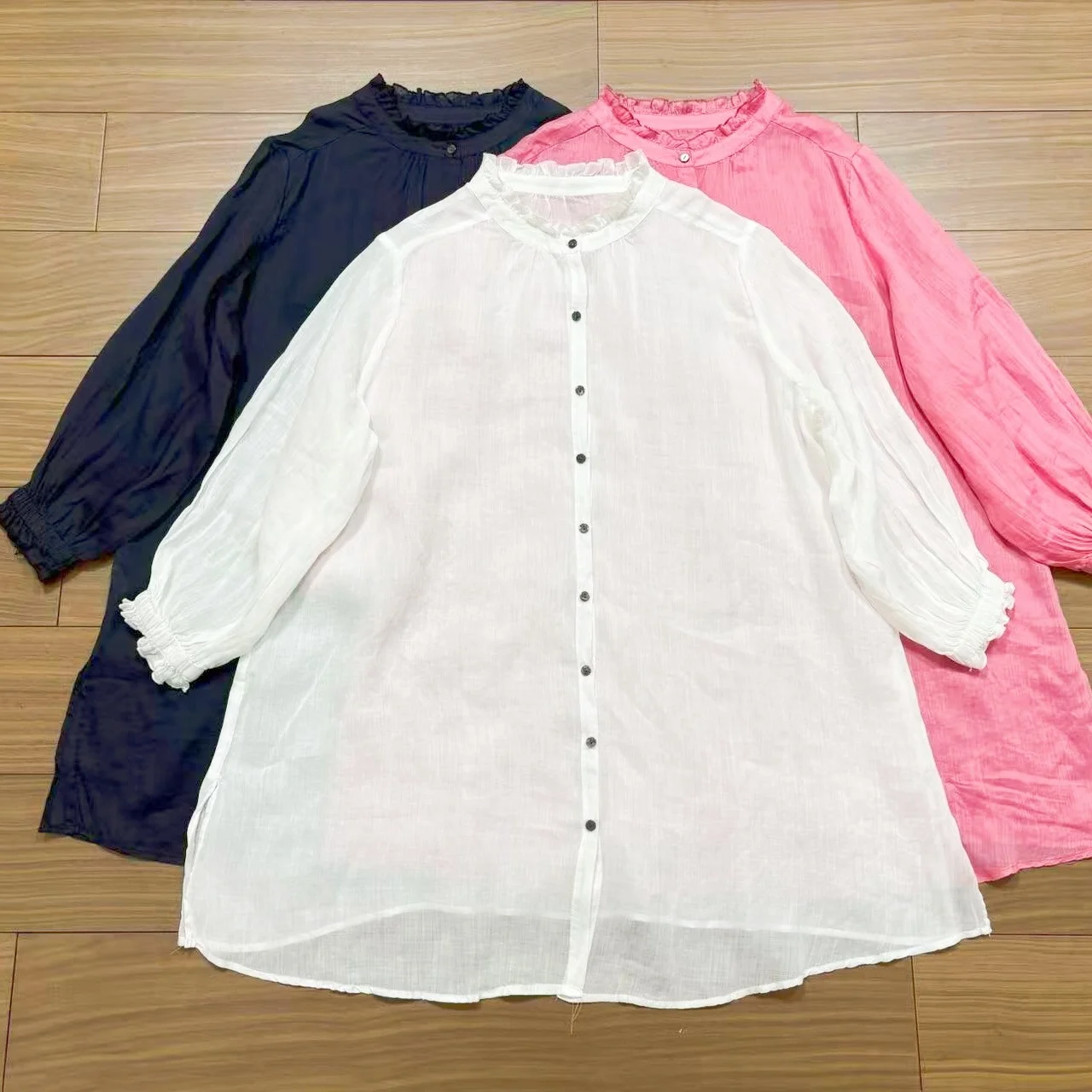 Slimming Large Size Hemp Long Sleeve Shirt Women's Floral Collar Thin Medium Length Sweet Style Loose Fit Summer New Arrival
Slimming Large Size Hemp Long Sleeve Shirt Women's Floral Collar Thin Medium Length Sweet Style Loose Fit Summer New Arrival