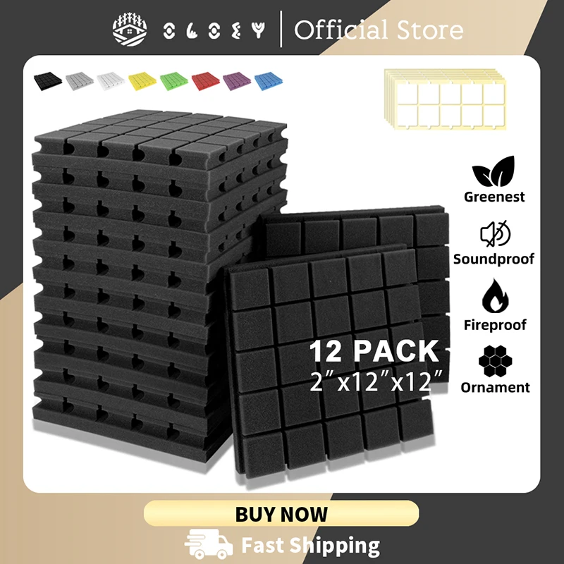 Acoustic Insulation Soundproof Foam Panels, Sound Absorbing Material, Studio Absorption Treatment, Home Accessories, 12 Pcs
Acoustic Insulation Soundproof Foam Panels, Sound Absorbing Material, Studio Absorption Treatment, Home Accessories, 12 Pcs