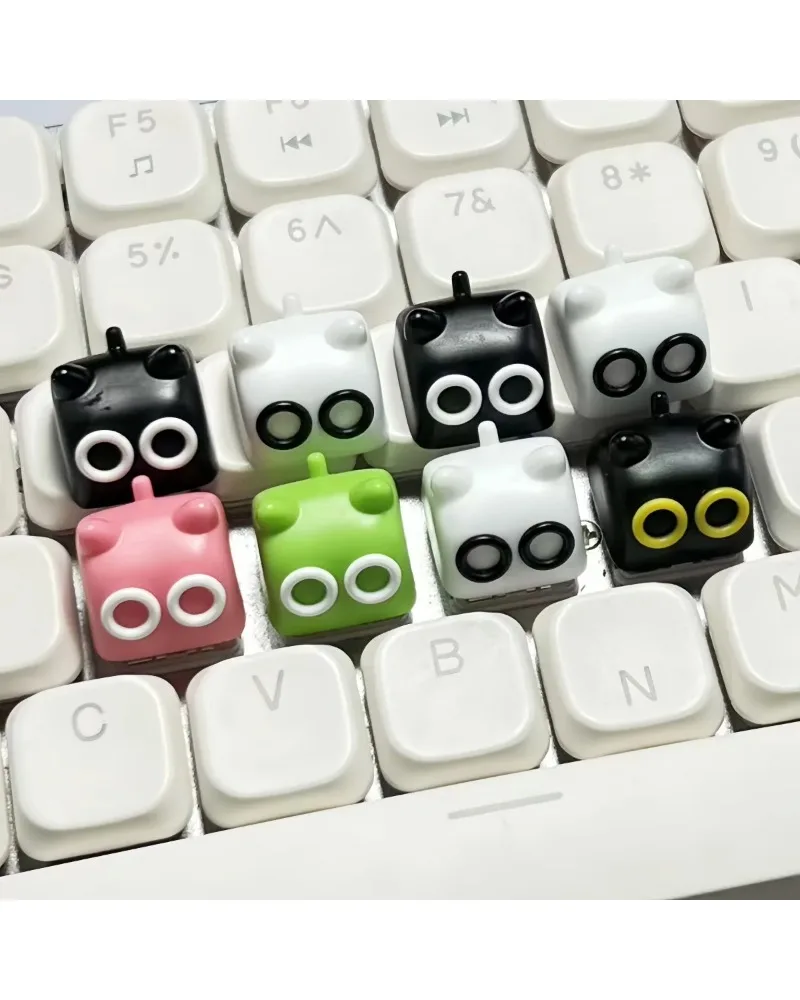Lovely Cartoon Kitten 3D Resin Keycap Creative Handmade Cross Axis Mechanical Keyboard Single Cap