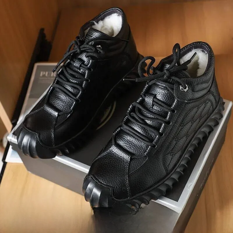 Warm Fleece Lined Thickened Genuine Leather Men's Casual Shoes Fashionable Low Cut Slip-On Boots for Autumn And Winter
Warm Fleece Lined Thickened Genuine Leather Men's Casual Shoes Fashionable Low Cut Slip-On Boots for Autumn And Winter