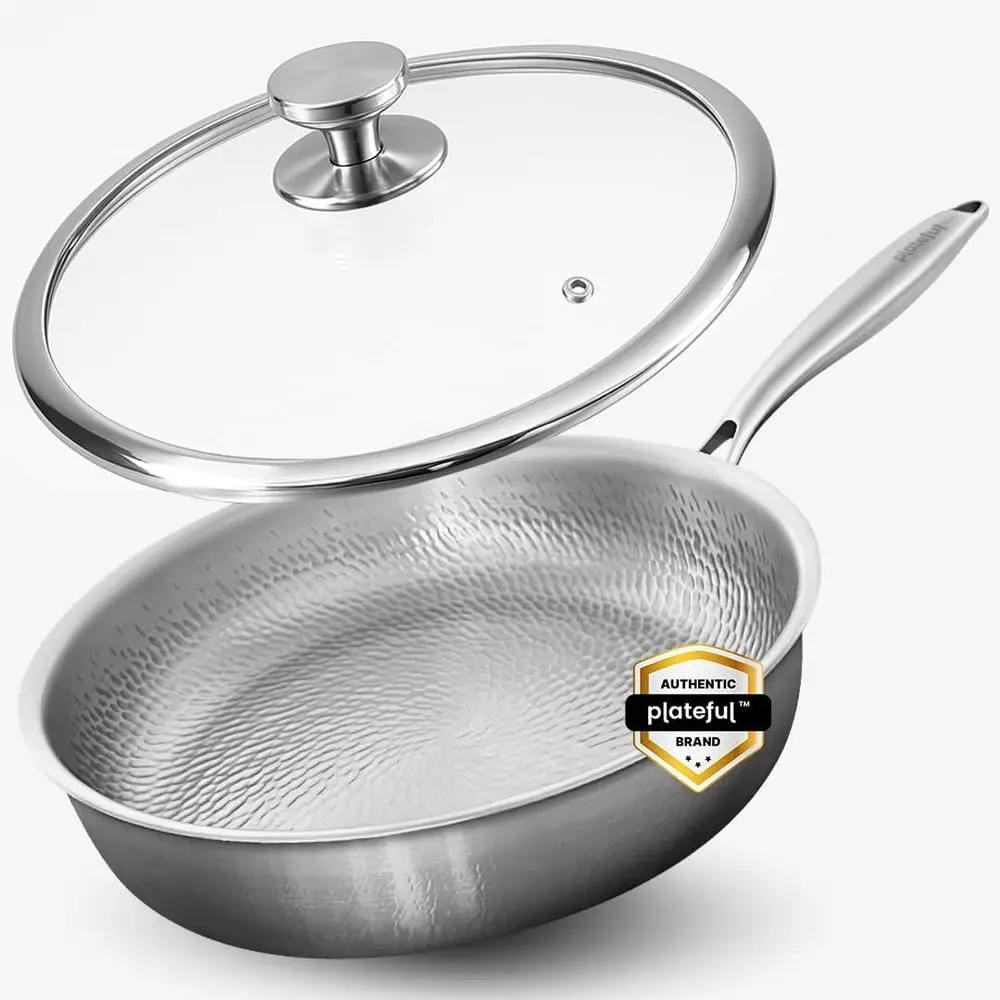 Titanium Pan or Cooking 12" - e, No Coating Non-Stick Titanium Cookware, rying Pans, Hammered Pan, Sae or Oven, Induction & Cook
Titanium Pan or Cooking 12" - e, No Coating Non-Stick Titanium Cookware, rying Pans, Hammered Pan, Sae or Oven, Induction & Cook