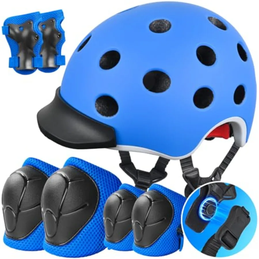 Bike Helmet Set for 5-8 Adjustable Skateboard Helmet Protective Gear Set Knee Elbow Wrist Pads for Boys Girls Youth and Multi-S
Bike Helmet Set for 5-8 Adjustable Skateboard Helmet Protective Gear Set Knee Elbow Wrist Pads for Boys Girls Youth and Multi-S