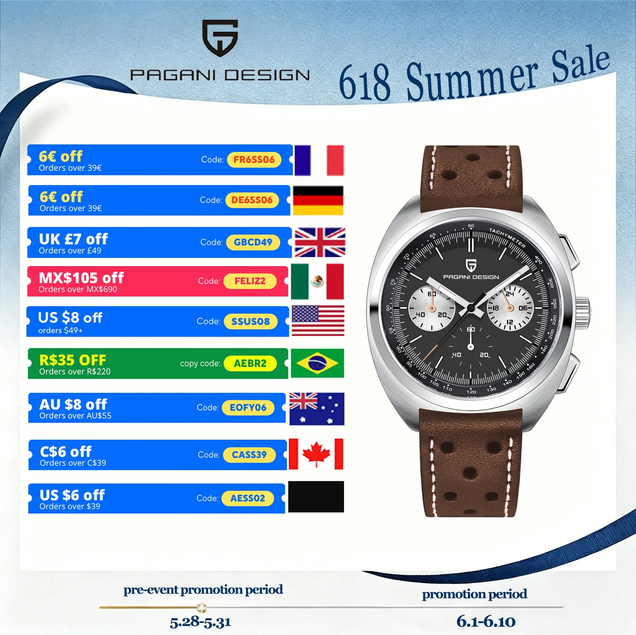 PAGANI DESIGN 1782 men's Watch Luxury Retro Quartz Men's Watch VK63 Movement Sapphire glass Waterproof 39mm leather Men's Watch
PAGANI DESIGN 1782 men's Watch Luxury Retro Quartz Men's Watch VK63 Movement Sapphire glass Waterproof 39mm leather Men's Watch