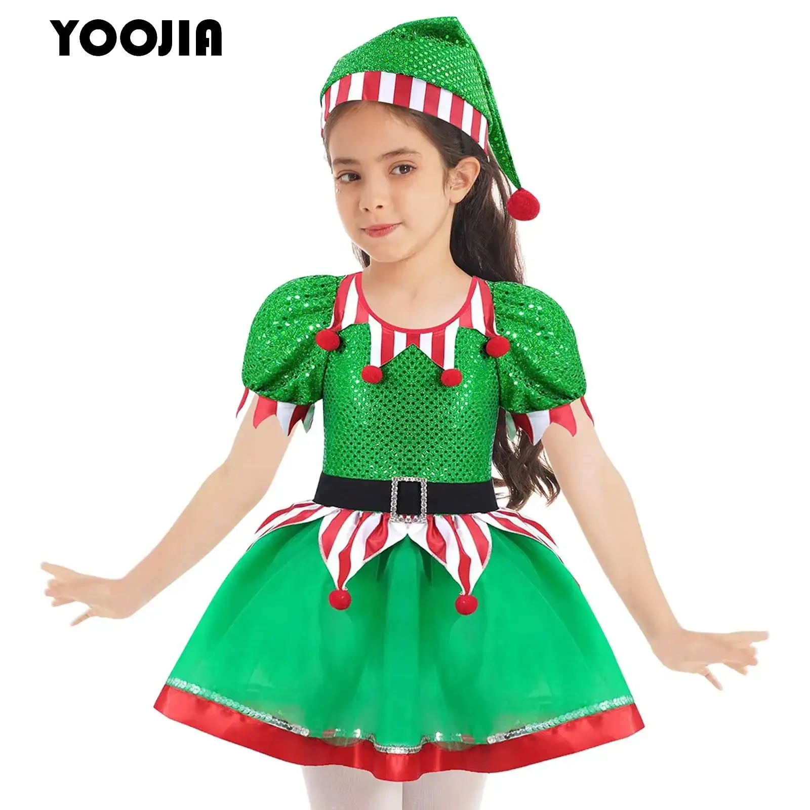 Kids Girls Christmas Elf Dress Sequin Candy Cane Stripe Mesh Tutu Dress Ballet Dance Leotard Xmas Party Performance Outfits
Kids Girls Christmas Elf Dress Sequin Candy Cane Stripe Mesh Tutu Dress Ballet Dance Leotard Xmas Party Performance Outfits