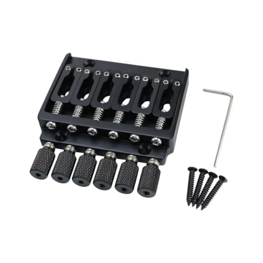 Headless electric guitar bridge with brass saddles, fixed bridge for 6-string headless electric guitar replacement parts, matte
Headless electric guitar bridge with brass saddles, fixed bridge for 6-string headless electric guitar replacement parts, matte