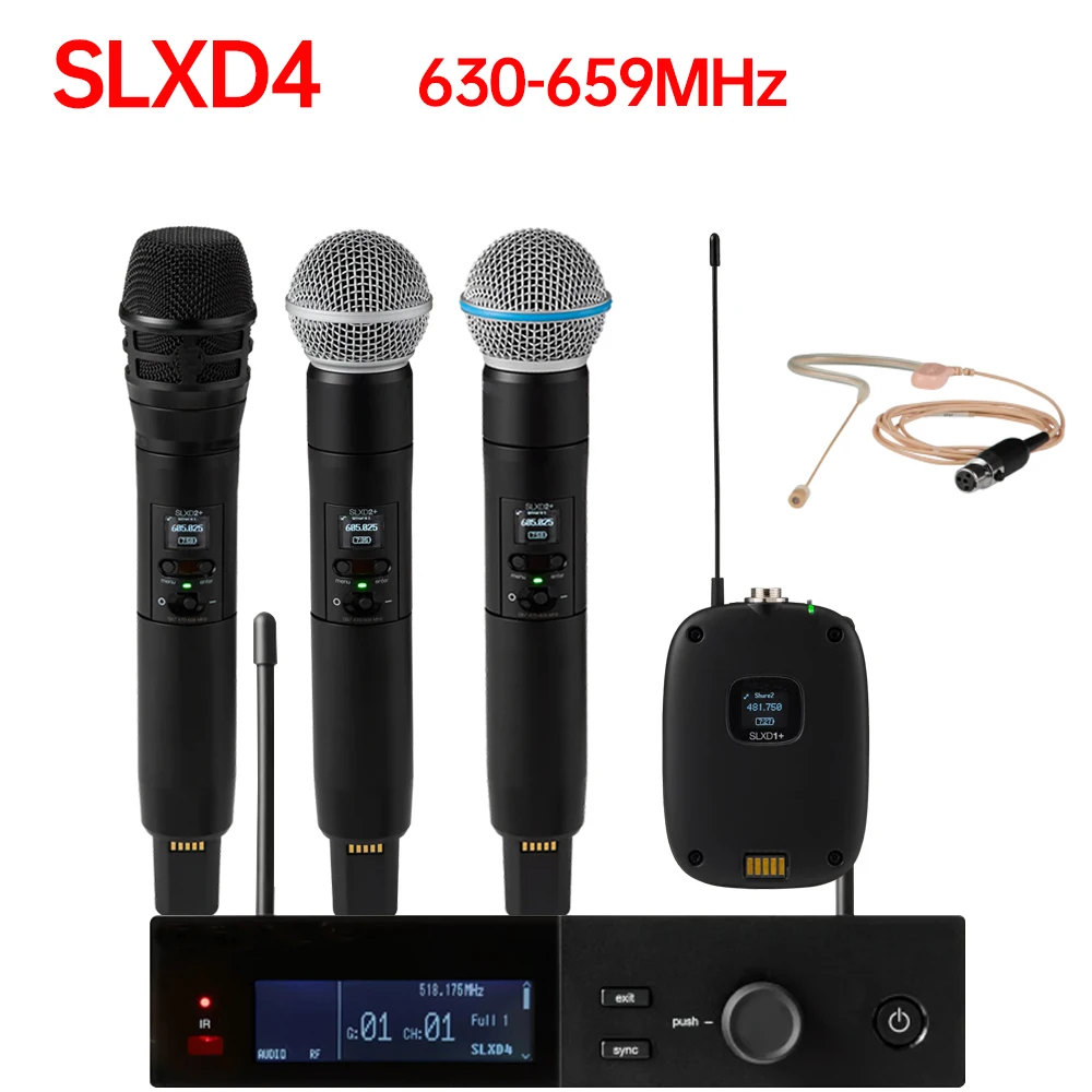 Paulkitson SLXD4 Wireless Microphone System 630-659MHz 4-Pin Headphones KSM8/Beta58 Professional Stage Audio Equipment
Paulkitson SLXD4 Wireless Microphone System 630-659MHz 4-Pin Headphones KSM8/Beta58 Professional Stage Audio Equipment