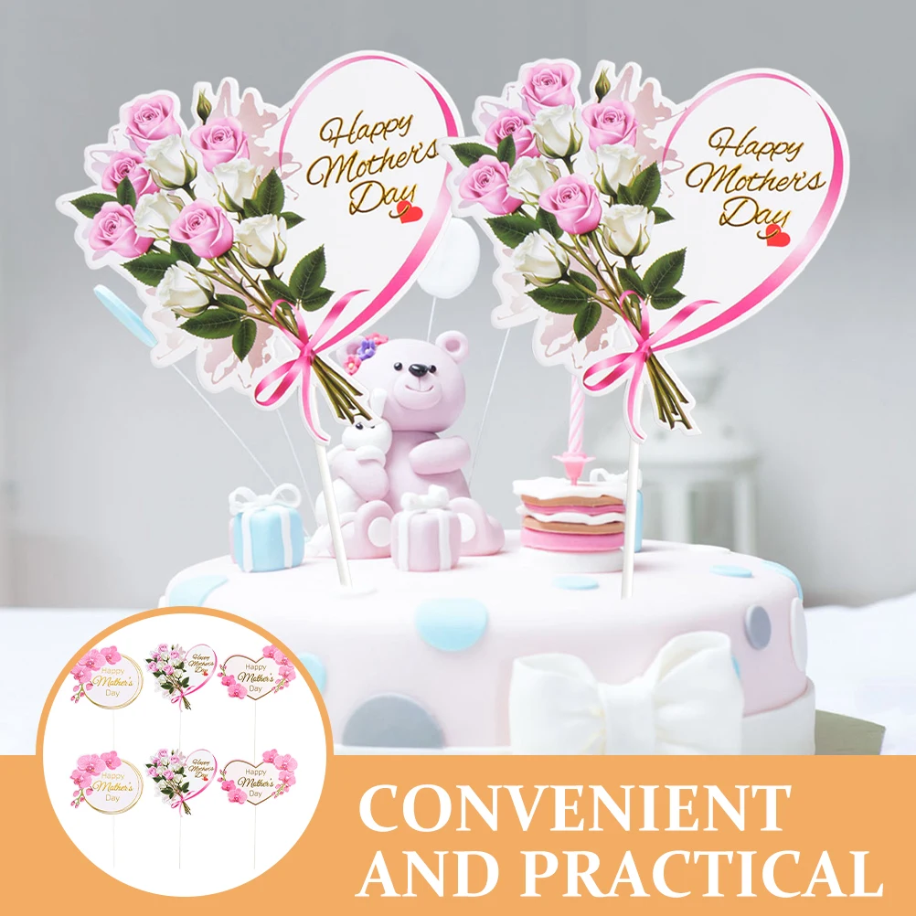 6pcs Mother's Day Cake Topper Heart Flower Decorations for Cupcake Party Scene Paper Baking Supplies
6pcs Mother's Day Cake Topper Heart Flower Decorations for Cupcake Party Scene Paper Baking Supplies