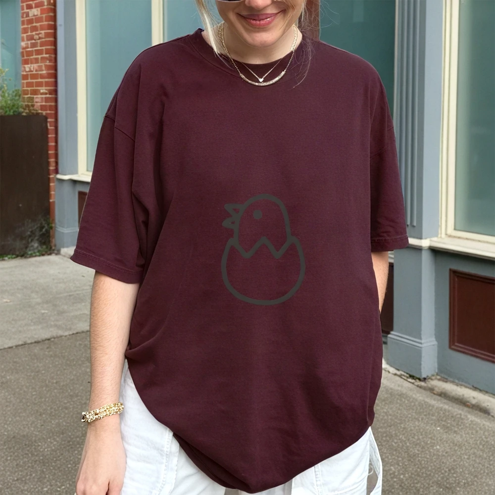 2025 Y2k Hatching Chick Print Women's T-Shirt - Oversized Cotton Summer Top, High Quality Cute Graphic Tee, Playful Streetwear
2025 Y2k Hatching Chick Print Women's T-Shirt - Oversized Cotton Summer Top, High Quality Cute Graphic Tee, Playful Streetwear