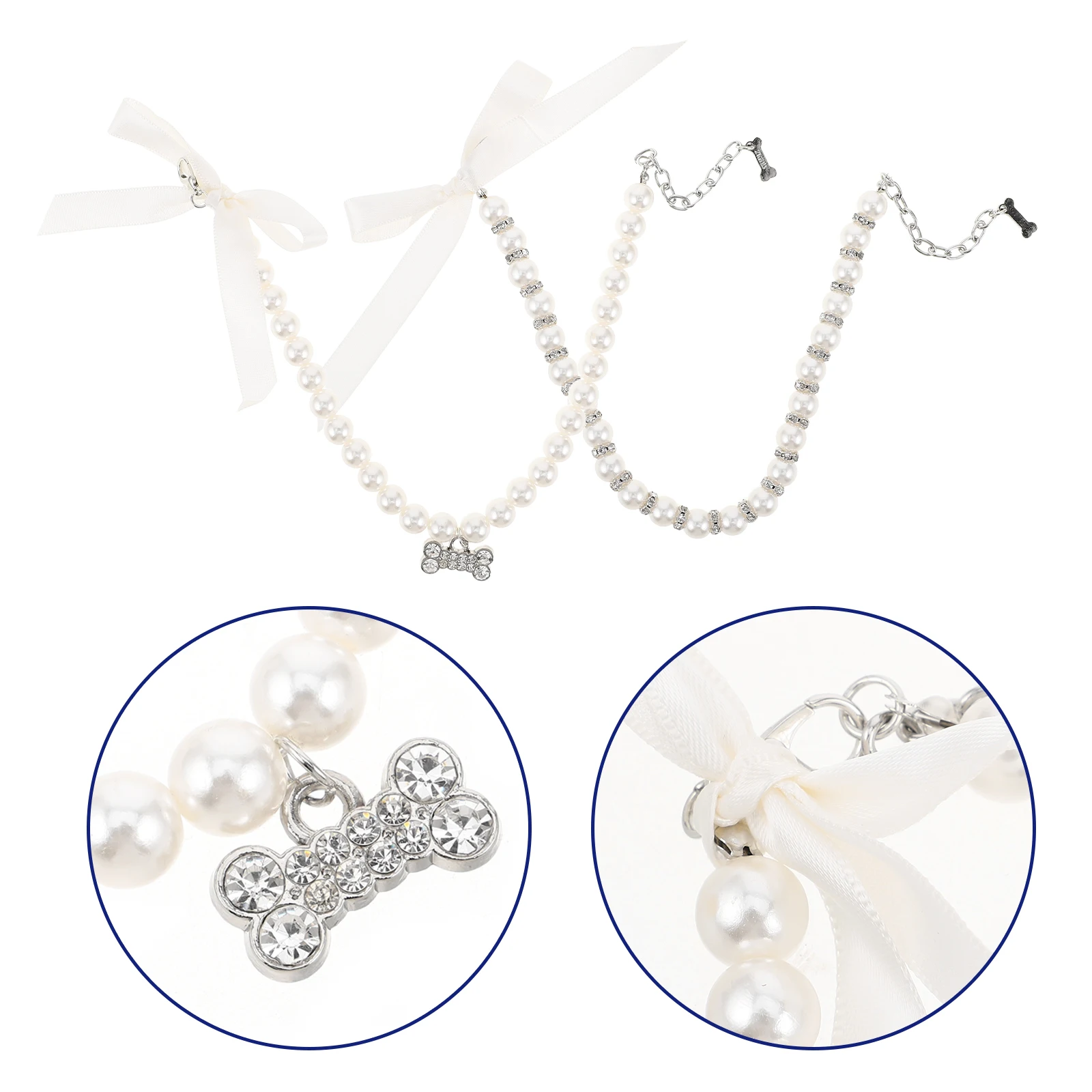 2pcs Pet Jewelry Bone Pendant Bowknot Design Adjustable For Small Dogs Cats Lightweight Pearl Decorative Collar Chain Necklace
2pcs Pet Jewelry Bone Pendant Bowknot Design Adjustable For Small Dogs Cats Lightweight Pearl Decorative Collar Chain Necklace