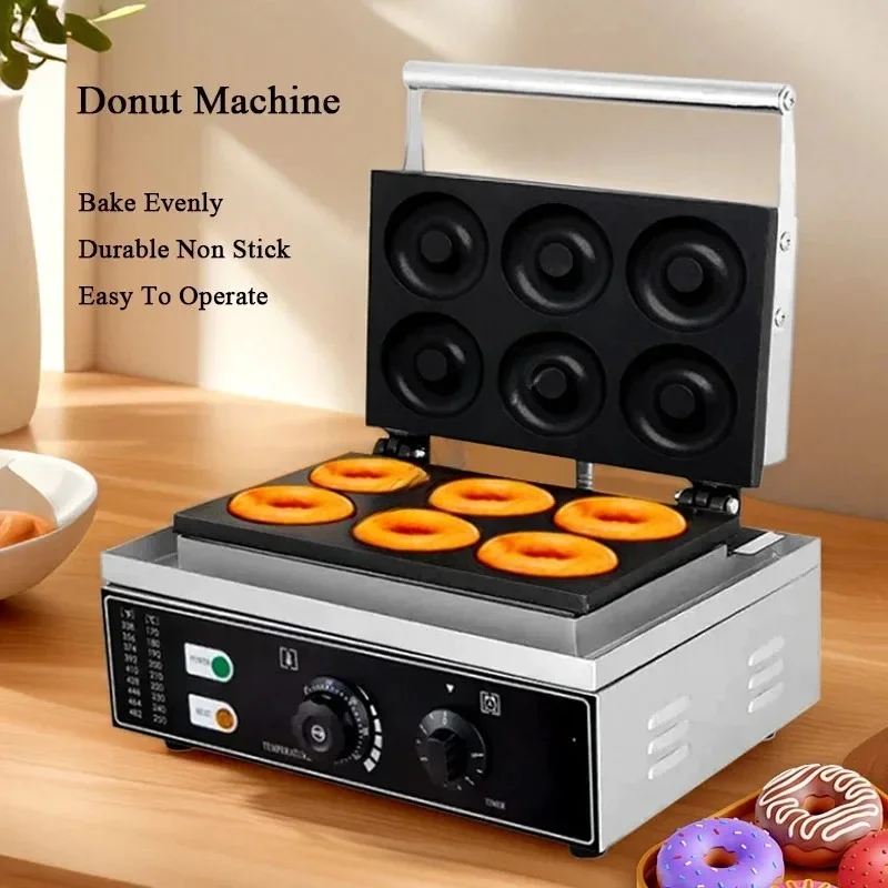 Donut Maker 1550W 6 Grids Stainless Steel Electric Non-Stick Round Waffle Maker Crispy Pastry Machine
Donut Maker 1550W 6 Grids Stainless Steel Electric Non-Stick Round Waffle Maker Crispy Pastry Machine