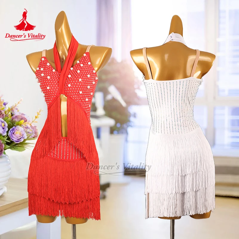 Adult Chacha Samba Sleeveless Halter-neck Strappy Tassel Dress Teenagers Latin Grade Examination Outfit Custom Dancer's Vitality
Adult Chacha Samba Sleeveless Halter-neck Strappy Tassel Dress Teenagers Latin Grade Examination Outfit Custom Dancer's Vitality