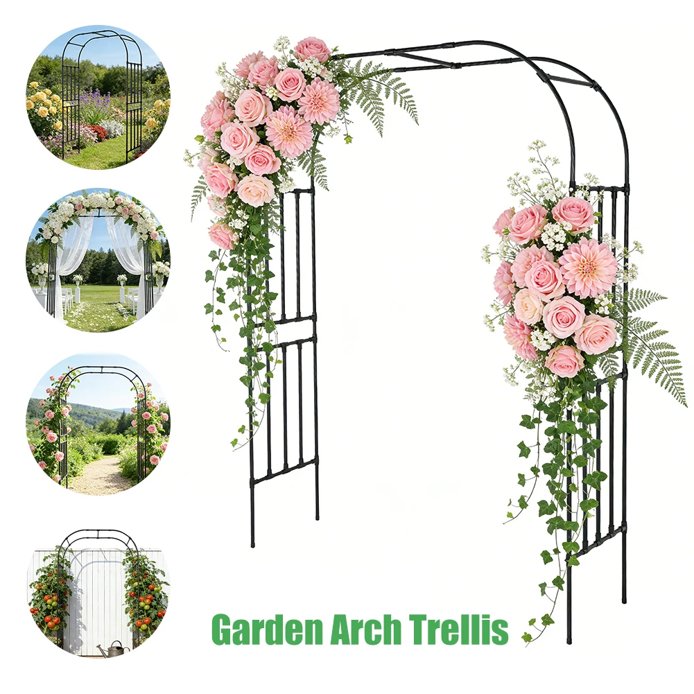 7.87ft Garden Arch Metal Trellis Arbor for Climbing Plants Flower Arches for Outdoor Lawn Wedding Bridal Party Decor Ceremony
7.87ft Garden Arch Metal Trellis Arbor for Climbing Plants Flower Arches for Outdoor Lawn Wedding Bridal Party Decor Ceremony
