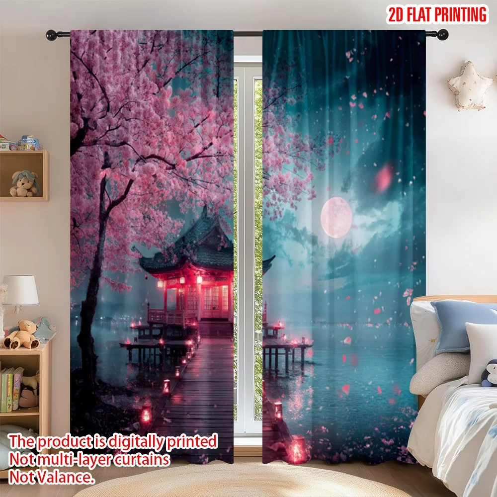2D flat printing 2pcs Curtain Drapes Cherry Blossom Night Digital Printed Polyester Drapes Seasonal Party & Holiday Decor Use
2D flat printing 2pcs Curtain Drapes Cherry Blossom Night Digital Printed Polyester Drapes Seasonal Party & Holiday Decor Use