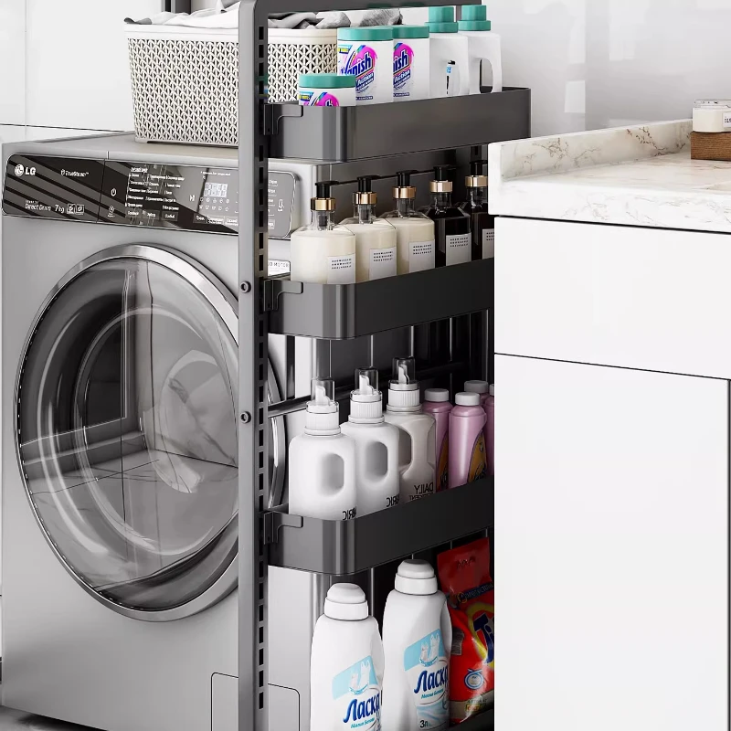 Toilet crevice rack narrow floor-to-ceiling bathroom toilet balcony next to the side of the washing machine crevice storage rack
Toilet crevice rack narrow floor-to-ceiling bathroom toilet balcony next to the side of the washing machine crevice storage rack