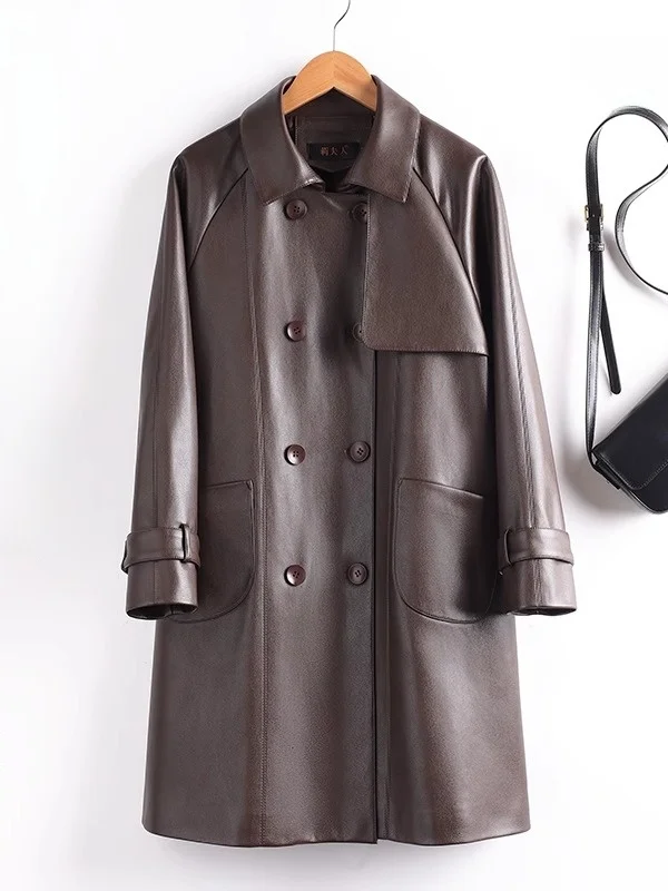 Ning Genuine eepskin Leather Coat Women's Mid-Length Loose Fit Large Size Jaet Outerwear Spring Autumn New Sle
Ning Genuine eepskin Leather Coat Women's Mid-Length Loose Fit Large Size Jaet Outerwear Spring Autumn New Sle