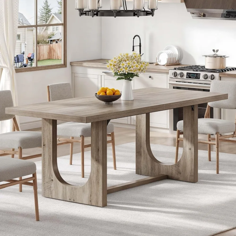 Dining Room Table for 6-8 People 70.86" Large Rectangle Dining Table Farmhouse Kitchen Table with Heavy Duty Wooden Base Ru
Dining Room Table for 6-8 People 70.86" Large Rectangle Dining Table Farmhouse Kitchen Table with Heavy Duty Wooden Base Ru
