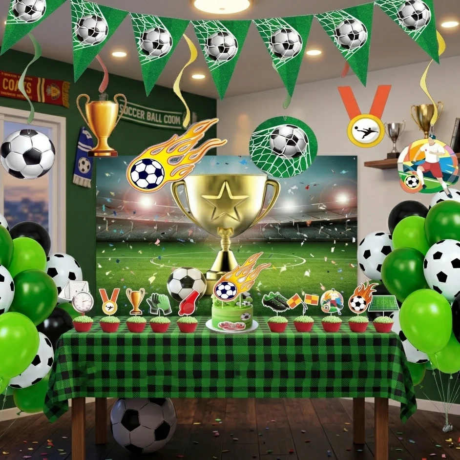 Football Themed Party Decoration Set Football Fans' Celebration Props Banner Balloons Banner Cake Toppers Sling Background Party
Football Themed Party Decoration Set Football Fans' Celebration Props Banner Balloons Banner Cake Toppers Sling Background Party