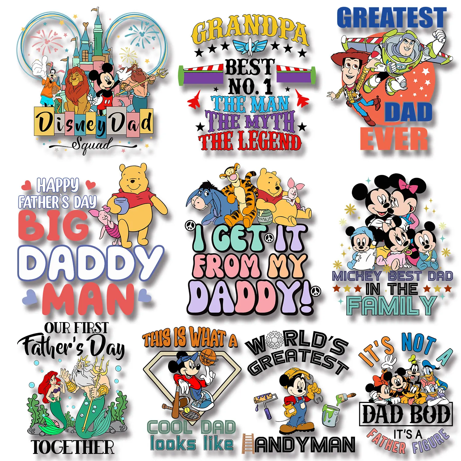 Dad Squad King Lion Toy Story Mickey Stitch Happy Father's Day Iron on Picture on Clothes Strong viscosity Diy Craft 
Dad Squad King Lion Toy Story Mickey Stitch Happy Father's Day Iron on Picture on Clothes Strong viscosity Diy Craft