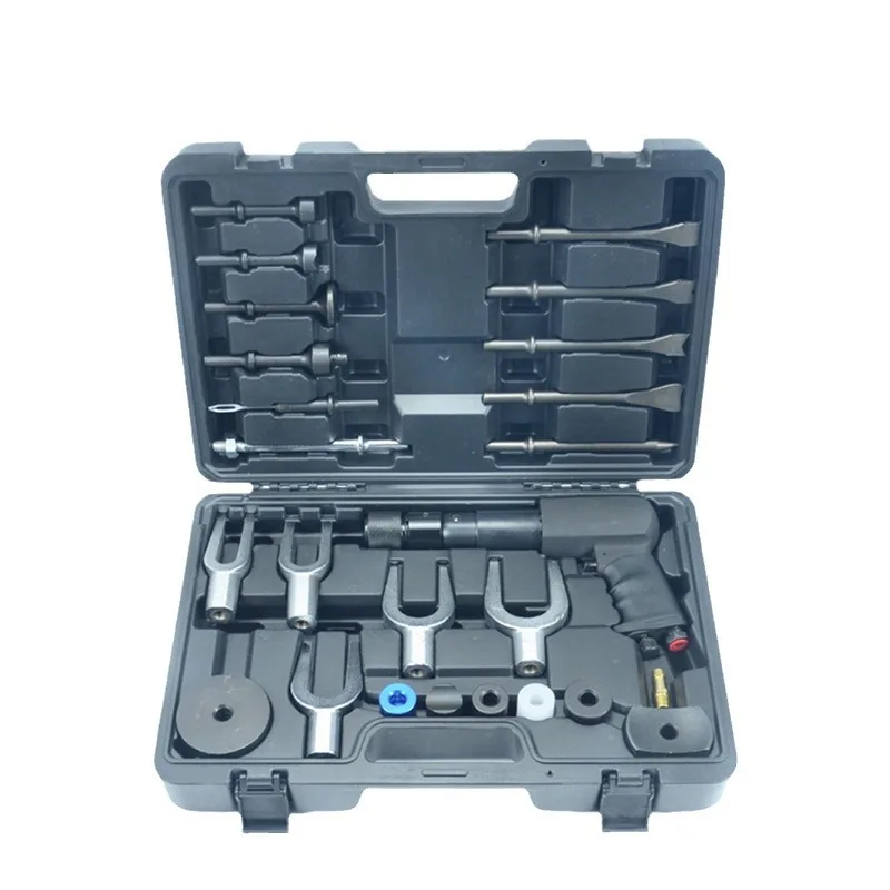 Multifunctional Pneumatic Hammer Set with 25PCS Tool, Shovel Heads, Ball Joint Separator Set, Smoothing Air hammer Bits Set
Multifunctional Pneumatic Hammer Set with 25PCS Tool, Shovel Heads, Ball Joint Separator Set, Smoothing Air hammer Bits Set