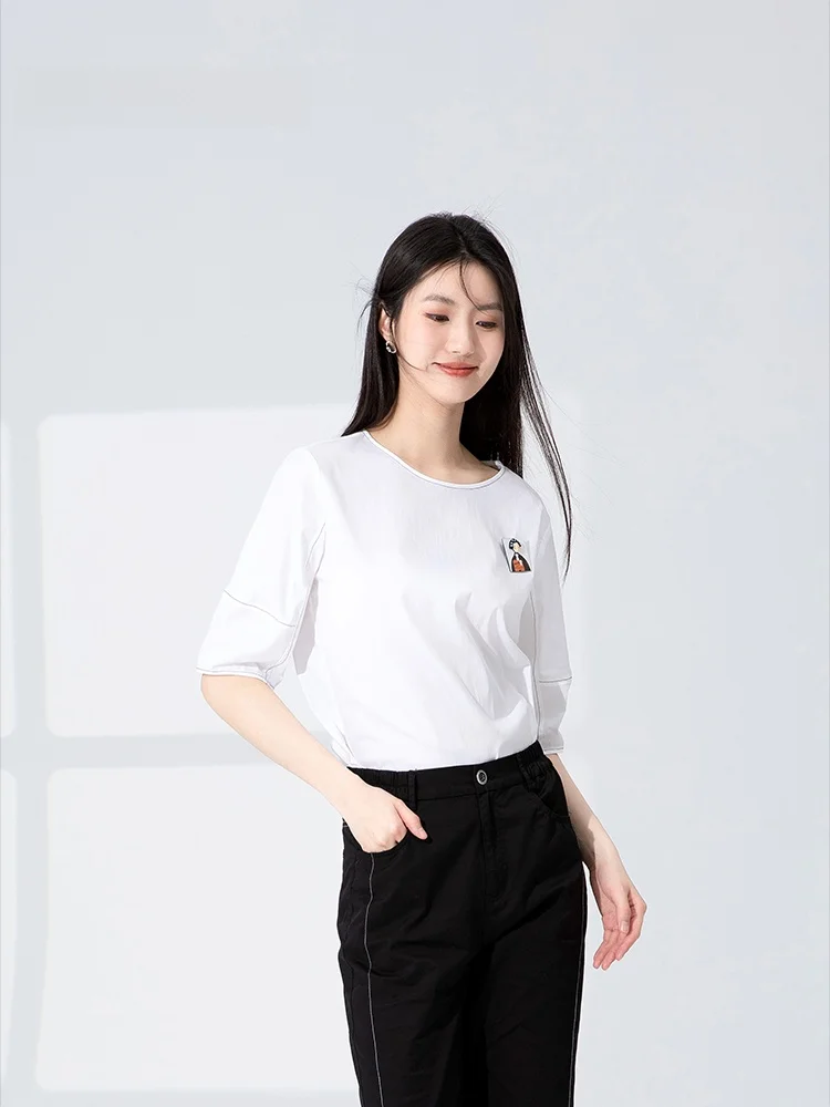 Dailanzhi Summer New Basic ort Sve round Ne Color T-irt Versatile Top Comfortable Fit Printed Casual Wear
Dailanzhi Summer New Basic ort Sve round Ne Color T-irt Versatile Top Comfortable Fit Printed Casual Wear