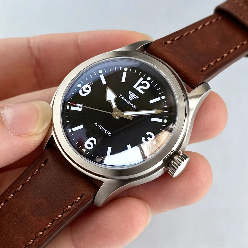 Cream Black Vintage Tandorio 38mm Japan NH35 PT5000 Mechanical 200M Swim Watch Men Luminous 200M Waterproof Sapphire Clock
Cream Black Vintage Tandorio 38mm Japan NH35 PT5000 Mechanical 200M Swim Watch Men Luminous 200M Waterproof Sapphire Clock