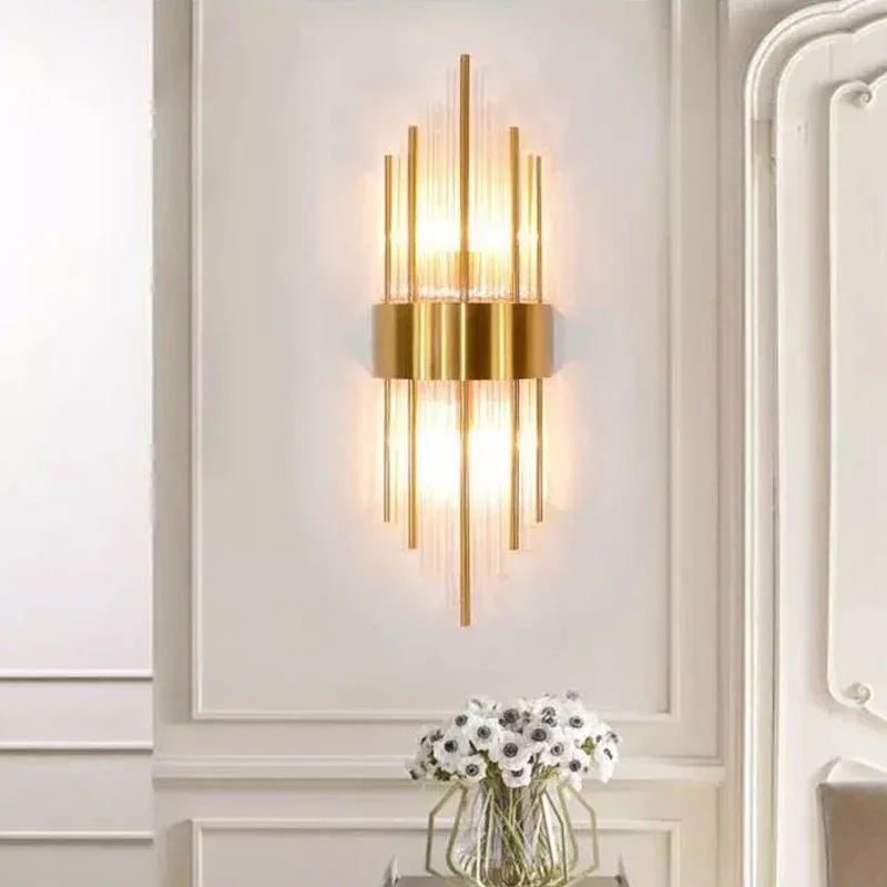 Modern Led Wall Lamp For Living Room Bedroom Luxury Home Decor Light Fixture Hallway Gold/Black Stainless Steel Glass Scones 
Modern Led Wall Lamp For Living Room Bedroom Luxury Home Decor Light Fixture Hallway Gold/Black Stainless Steel Glass Scones