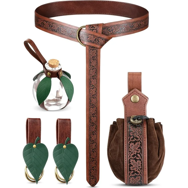 6 Pcs Renaissance Belt Accessories Medieval Viking Belt Potion Bottles Leather Pouch Skirt Hikes Halloween Carnival Party Suit
6 Pcs Renaissance Belt Accessories Medieval Viking Belt Potion Bottles Leather Pouch Skirt Hikes Halloween Carnival Party Suit