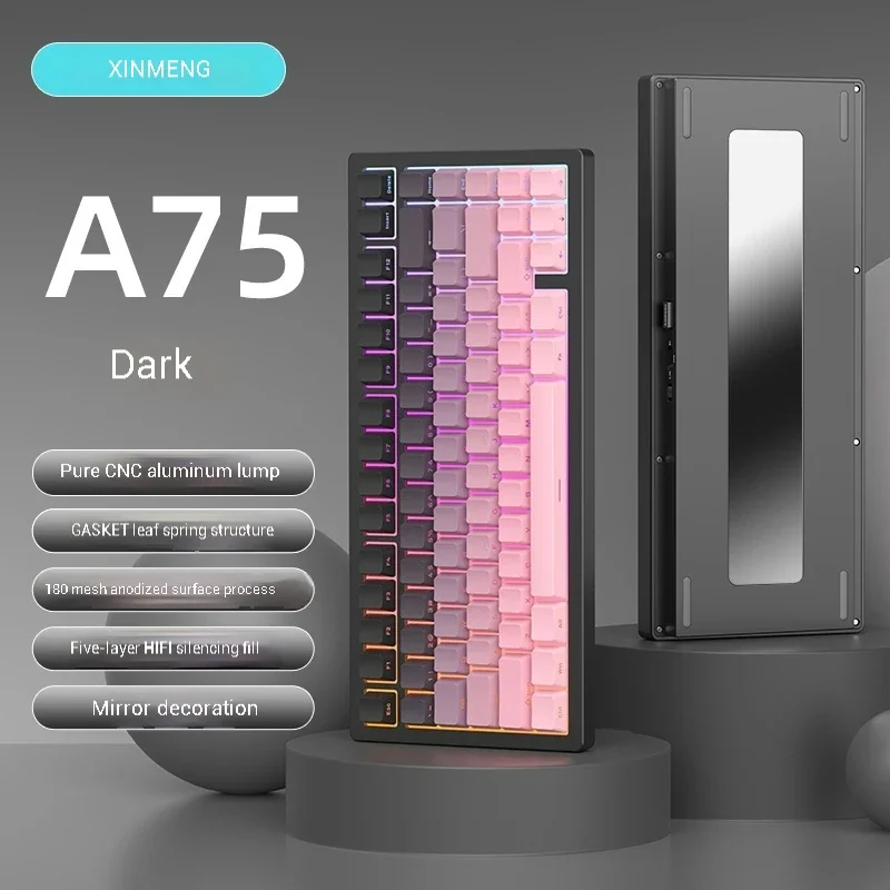 XINMENG A75 Mechanical Hot Swappable Keyboard Side Engraved Keycaps RGB Custom Switch Multimode Links Rechargeable Silent
XINMENG A75 Mechanical Hot Swappable Keyboard Side Engraved Keycaps RGB Custom Switch Multimode Links Rechargeable Silent