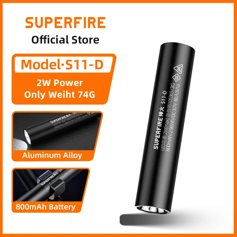 SUPERFIRE S11-D Mini EDC Torch Rechargeable Portable Small Outdoor Sports Emergency Flashlight Aluminum Alloy Fishing Lanrern
SUPERFIRE S11-D Mini EDC Torch Rechargeable Portable Small Outdoor Sports Emergency Flashlight Aluminum Alloy Fishing Lanrern