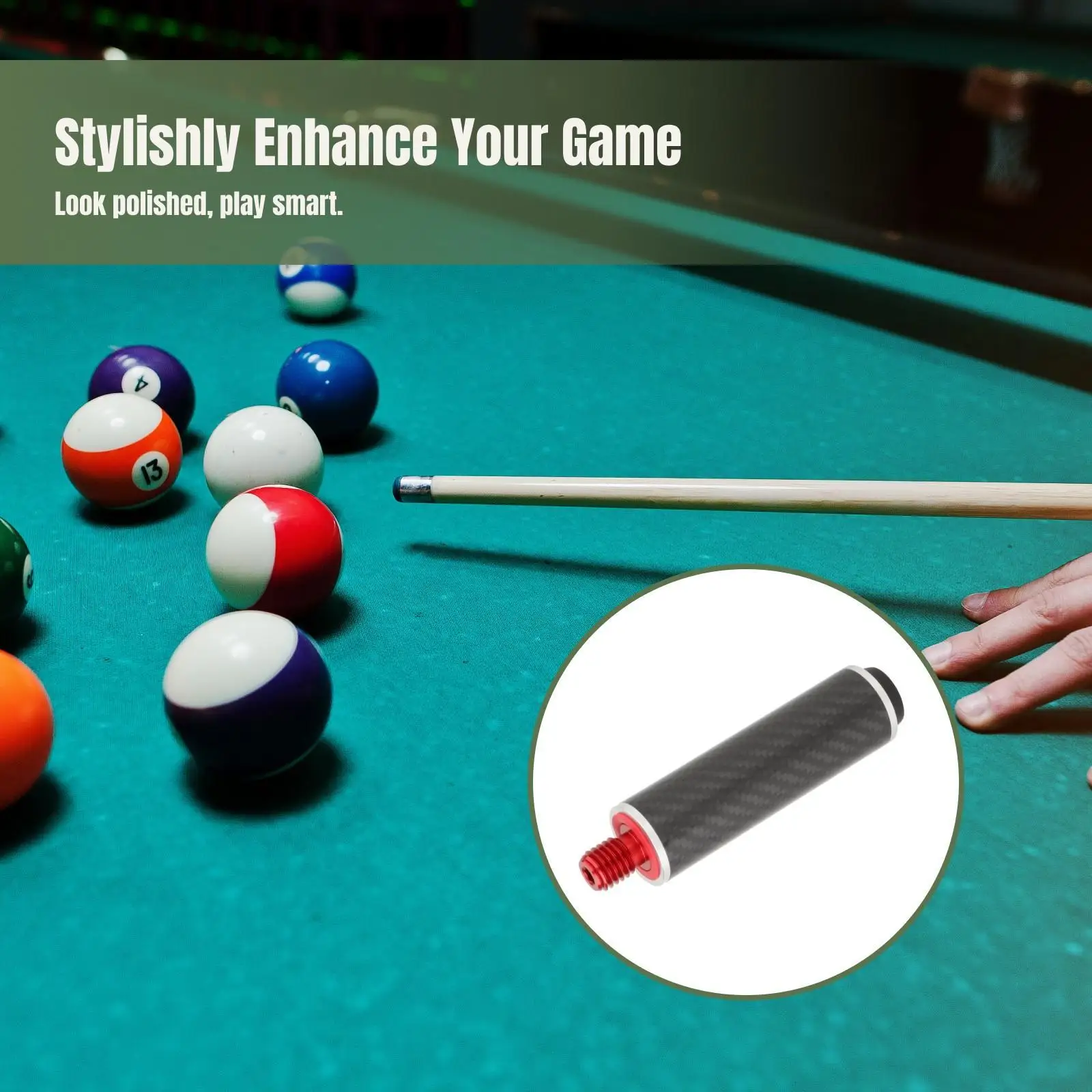 Cue End Extender Adapter Billiards Pool Cue Extension Lightweight with Butt Cue
Cue End Extender Adapter Billiards Pool Cue Extension Lightweight with Butt Cue
