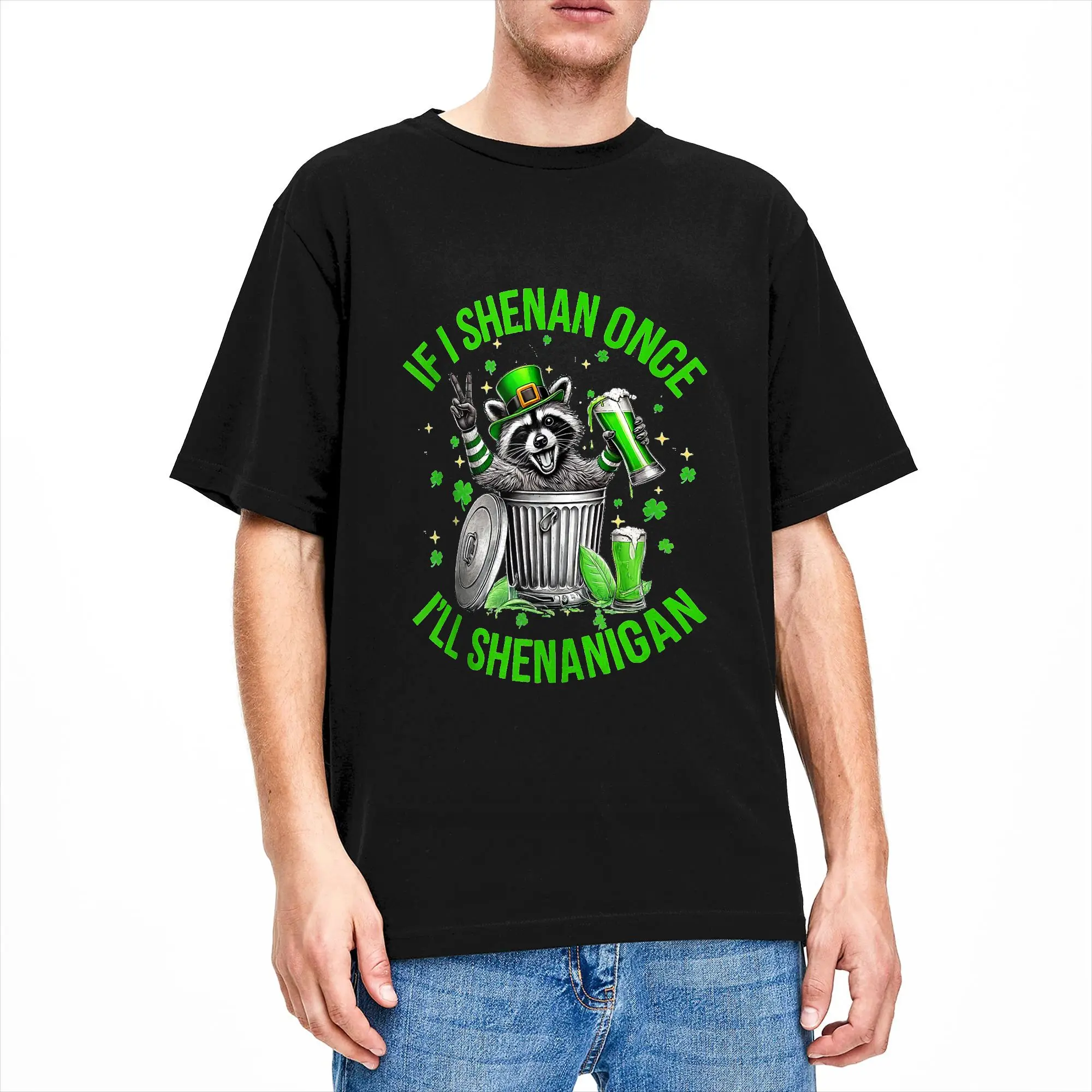 If I Shenan Once I'll Shenanigan St Patricks Day Raccoon T Shirt for Men 100% Cotton Funny T-Shirts Short Sleeve Tops Gift Idea
If I Shenan Once I'll Shenanigan St Patricks Day Raccoon T Shirt for Men 100% Cotton Funny T-Shirts Short Sleeve Tops Gift Idea