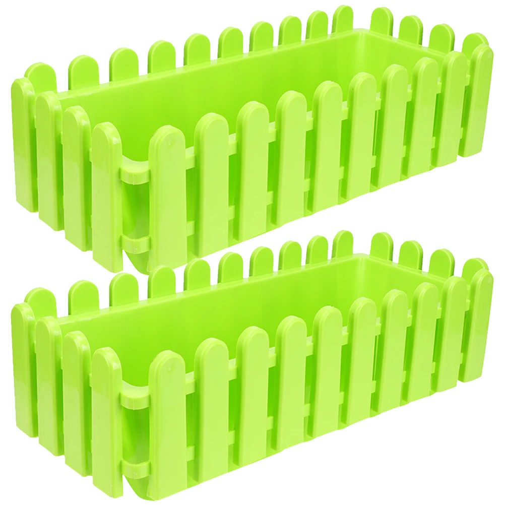 2 Pcs Flower Pot Fence Plant Rectangle Outdoor Plastic Planting Boxes Window Planters
2 Pcs Flower Pot Fence Plant Rectangle Outdoor Plastic Planting Boxes Window Planters