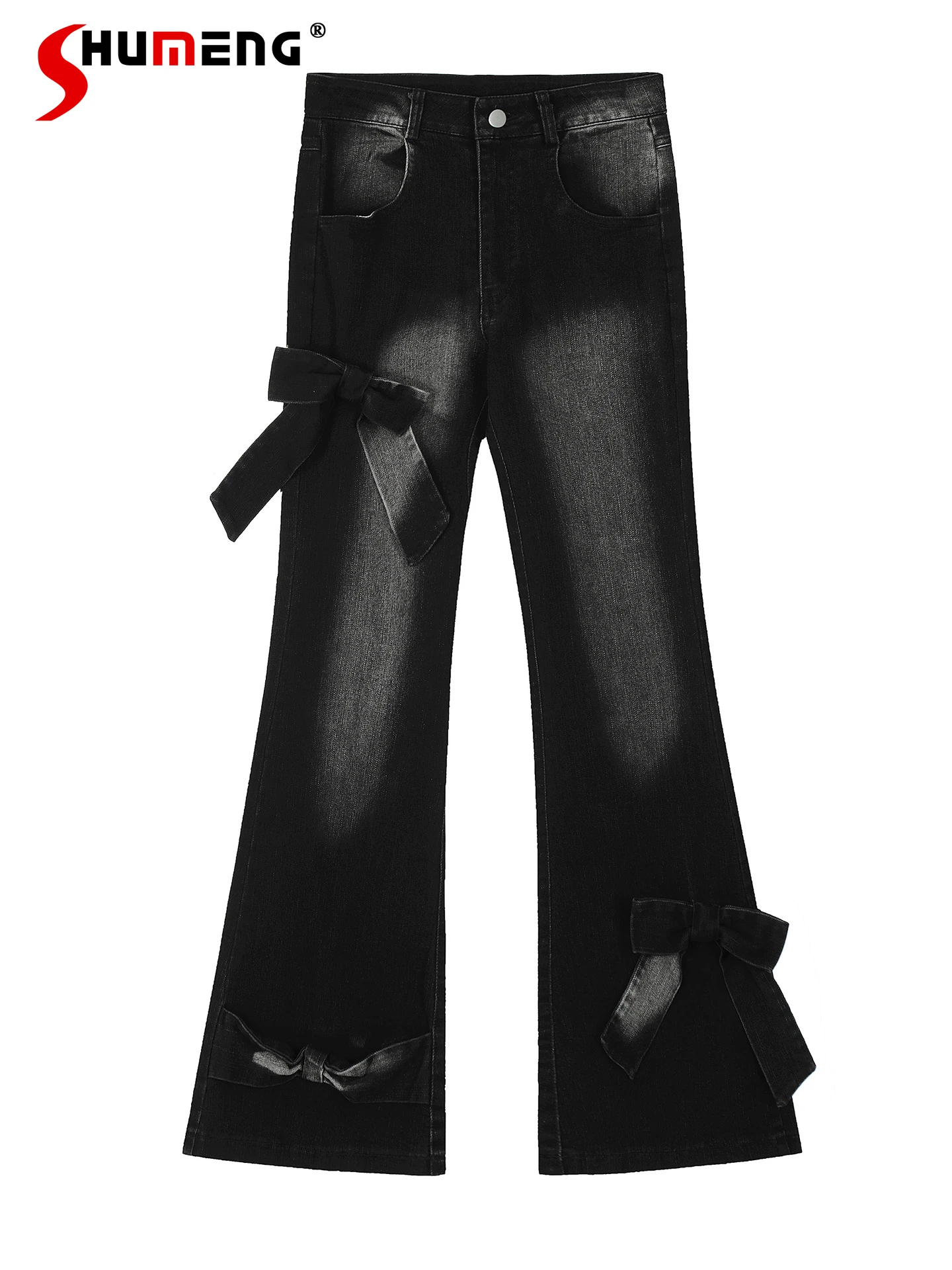 Bowknot Skinny Jeans Women's Fashionable New High Street Loose Flared High Waist Slimming Horseshoe Pants Wide Leg Trousers
Bowknot Skinny Jeans Women's Fashionable New High Street Loose Flared High Waist Slimming Horseshoe Pants Wide Leg Trousers