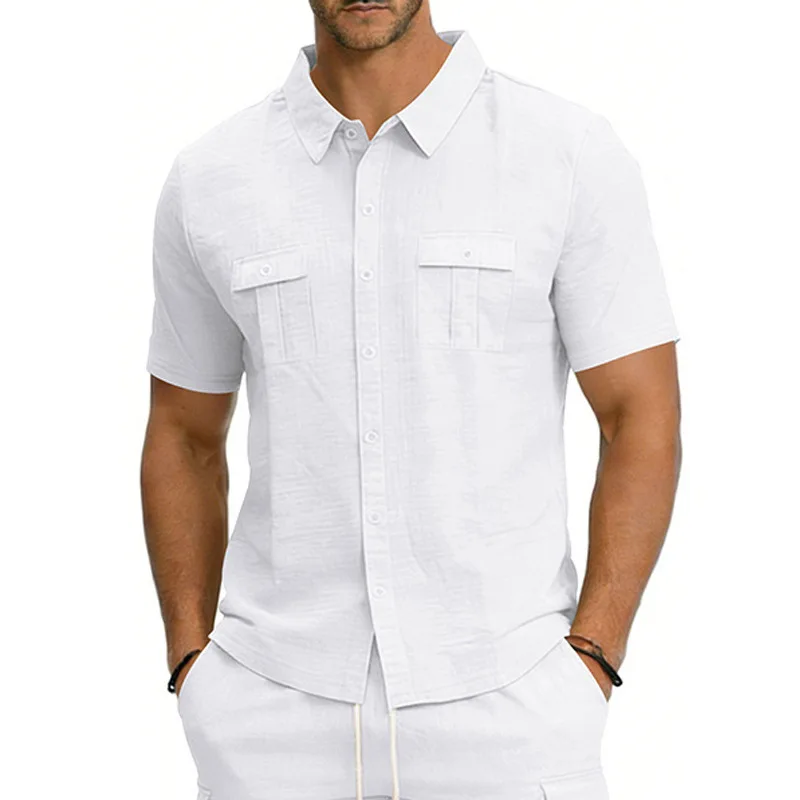 Men's Cotton Linen Short-Sleeved Shirt Summer Solid Color Comfort Collar Casual Beach Style plus Size Male Shirts
Men's Cotton Linen Short-Sleeved Shirt Summer Solid Color Comfort Collar Casual Beach Style plus Size Male Shirts