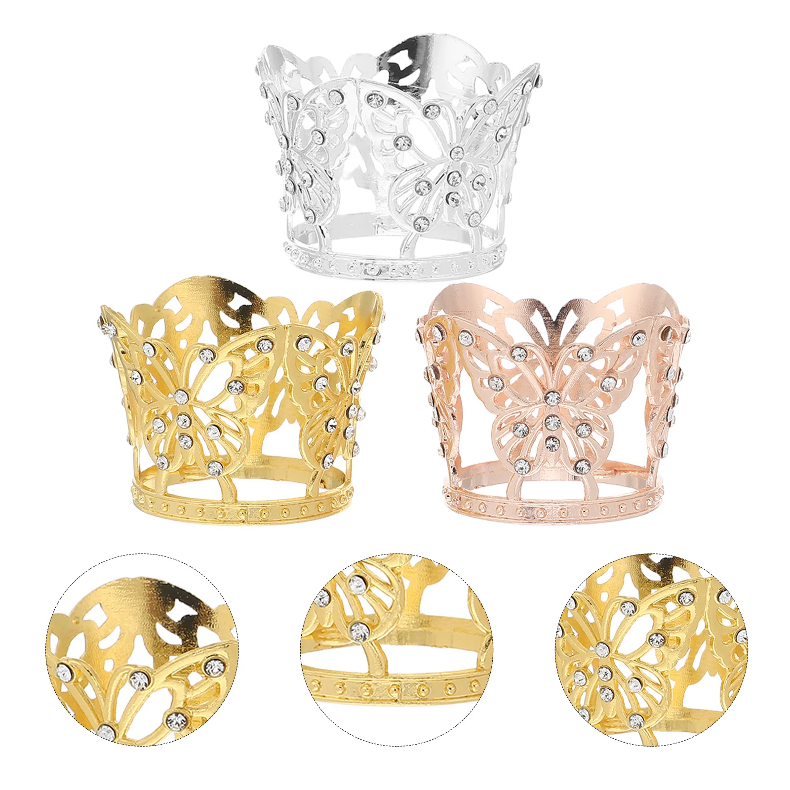 3Pcs Mini Alloy Rhinestone Butterfly Crowns Elegant Cake Toppers Wedding Birthday Decorations Exquisite Craftsmanship
3Pcs Mini Alloy Rhinestone Butterfly Crowns Elegant Cake Toppers Wedding Birthday Decorations Exquisite Craftsmanship