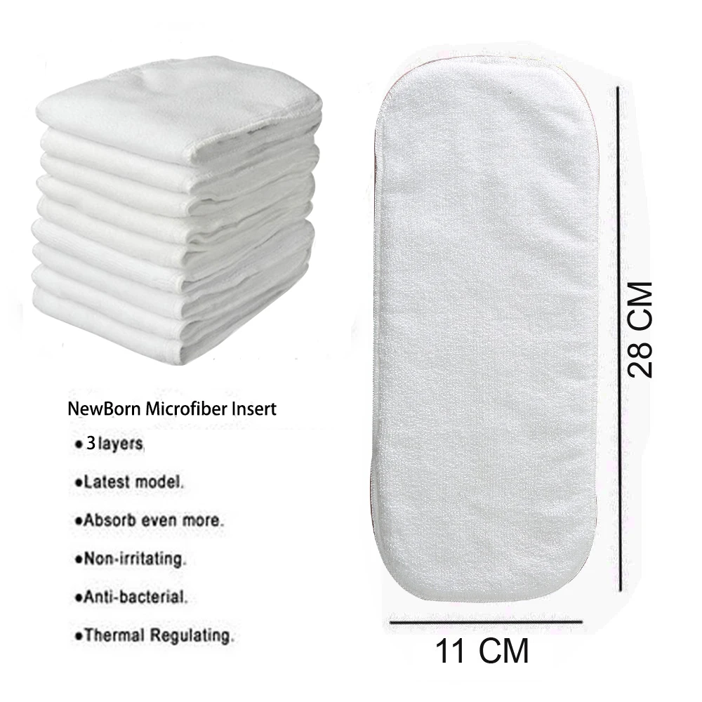Newborn Microfiber Absorbents Inserts 20pcs Washable Liners Diapers Inserts 3-layers White Microfiber Nappy Liners 11x24CM
Newborn Microfiber Absorbents Inserts 20pcs Washable Liners Diapers Inserts 3-layers White Microfiber Nappy Liners 11x24CM