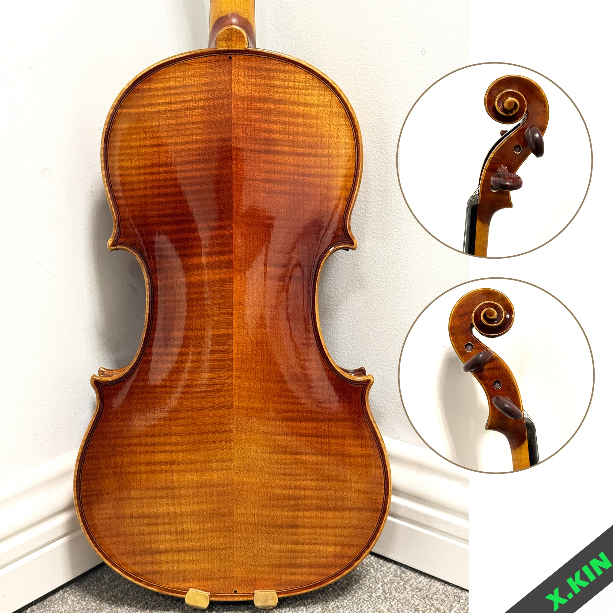 Handmade Violin 4/4, Suitable for Professional Players, Adults and Students, Made with Selected European Wood over 10 Years Old, Handmade Solid Maple Wood with Two-Piece Back
Handmade Violin 4/4, Suitable for Professional Players, Adults and Students, Made with Selected European Wood over 10 Years Old, Handmade Solid Maple Wood with Two-Piece Back