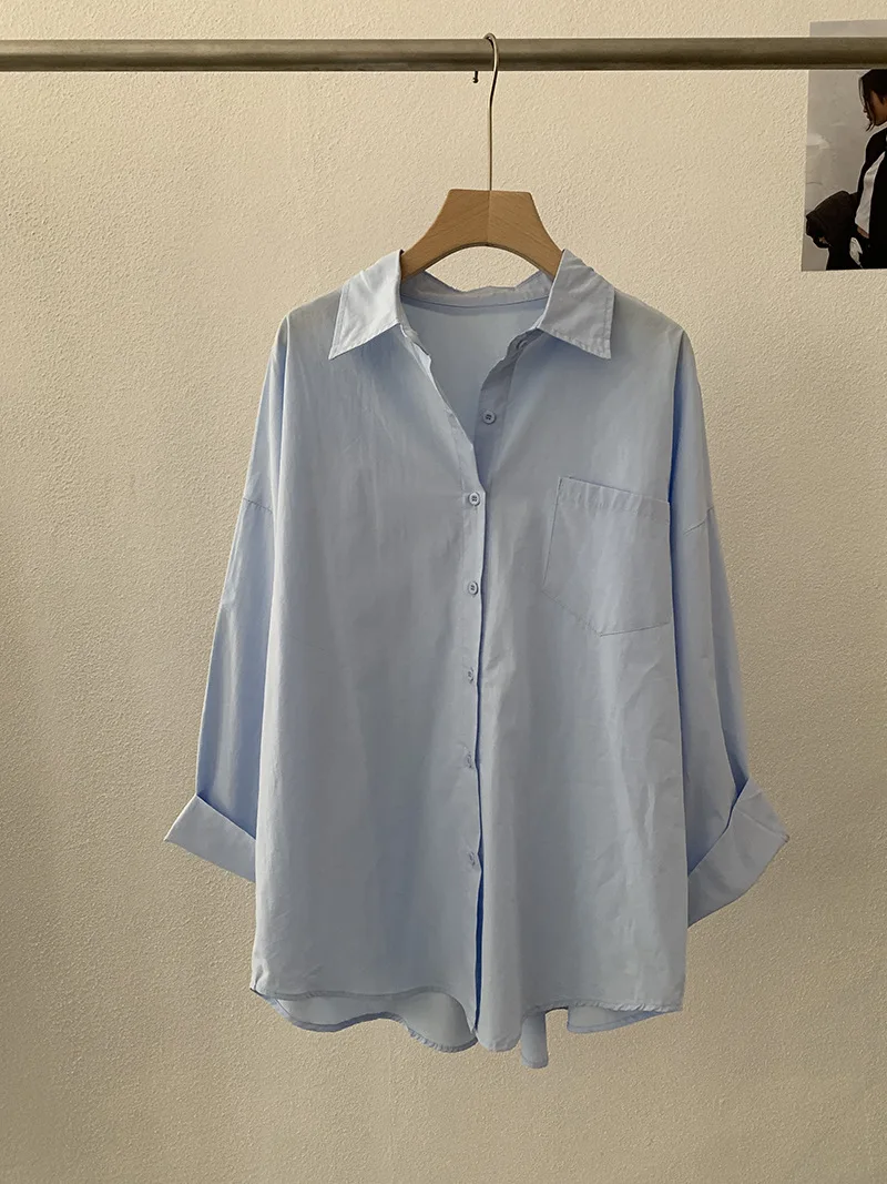 Autumn Korean Women's Casual Shirt Lapel Single Breasted Long Sleeved Solid Color Shirts Fashion Simple Loose Female Blouse
Autumn Korean Women's Casual Shirt Lapel Single Breasted Long Sleeved Solid Color Shirts Fashion Simple Loose Female Blouse