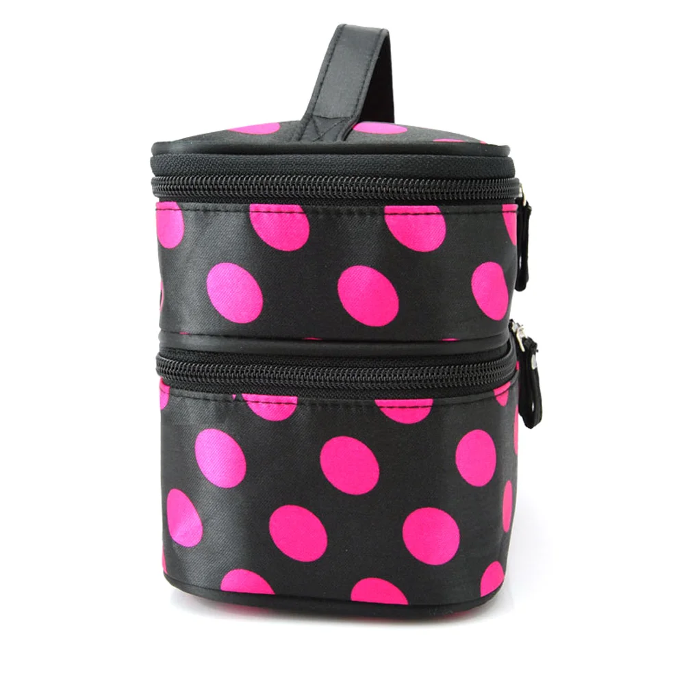 Dots Pattern Dual Zipper Bag Women's Black Rosy Double Layer Travel Makeup Organizer Toiletry Bag
Dots Pattern Dual Zipper Bag Women's Black Rosy Double Layer Travel Makeup Organizer Toiletry Bag