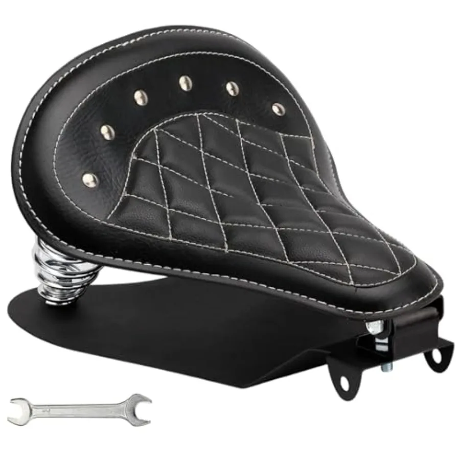 Motorcycle Solo Drive Seat Black Rhombus Leather Bobber Cushion with Mounting Seatbase Spring Bracket Kit Replacement for Harle
Motorcycle Solo Drive Seat Black Rhombus Leather Bobber Cushion with Mounting Seatbase Spring Bracket Kit Replacement for Harle