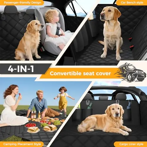 4-In-1 Convertible Dog Car Seat Cover: Waterproof, Scratchproof, Nonslip 600D Oxford Heavy Duty Hammock For SUVs, Trucks, Cars
4-In-1 Convertible Dog Car Seat Cover: Waterproof, Scratchproof, Nonslip 600D Oxford Heavy Duty Hammock For SUVs, Trucks, Cars