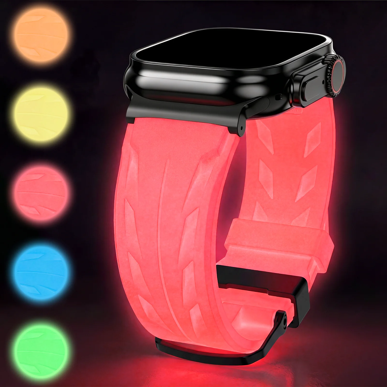 Luminous silicone watch strap, suitable for Apple Watch Ultra 3, 49, 11, 10, 9, 8, 7, 6, 5, 4, 3, 2, 1, SE, for both men and wom
Luminous silicone watch strap, suitable for Apple Watch Ultra 3, 49, 11, 10, 9, 8, 7, 6, 5, 4, 3, 2, 1, SE, for both men and wom