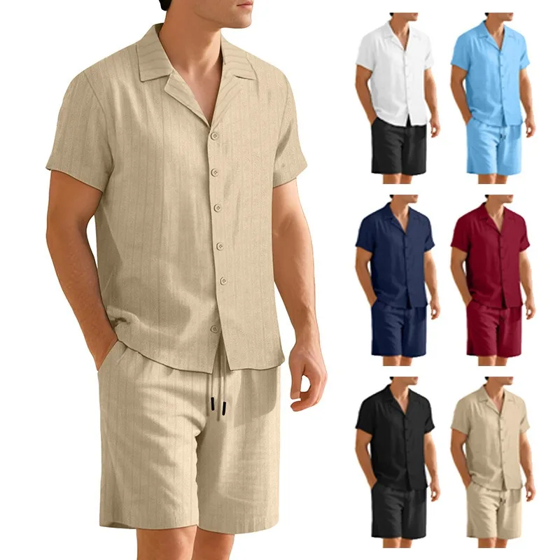 Commuter Casual Button Shirt Short Sleeve Men's Vacation Beach Pants Summer Cardigan Short Sleeve Shorts Set
Commuter Casual Button Shirt Short Sleeve Men's Vacation Beach Pants Summer Cardigan Short Sleeve Shorts Set